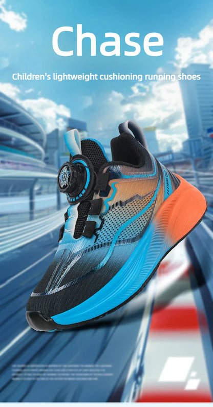 Outdoor Lace-up Boys Girls Knit Jogging Shoes Gym Sneakers Children‘s Basketball Shoes Non-slip Breathable Sports Training Shoes