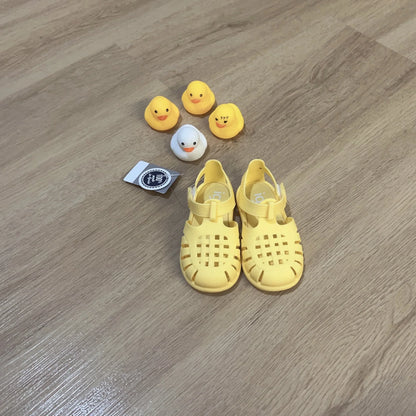 Boys Girls' Solid Color Casual Baotou Roman Sandals Baby Kids Jelly Beach Shoes Children's Soft Sole Non-slip Sandals SO125