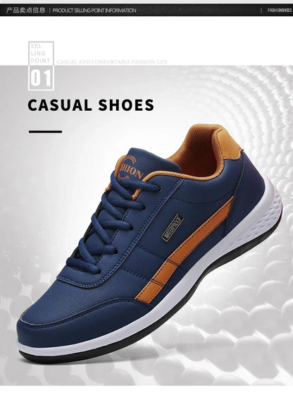 Calçados Masculinos Tênis Impermeáveis de Caminhada Primavera Outono Lazer Sapatos Esportivos de Couro Masculino Antiderrapantes Tênis para Homens