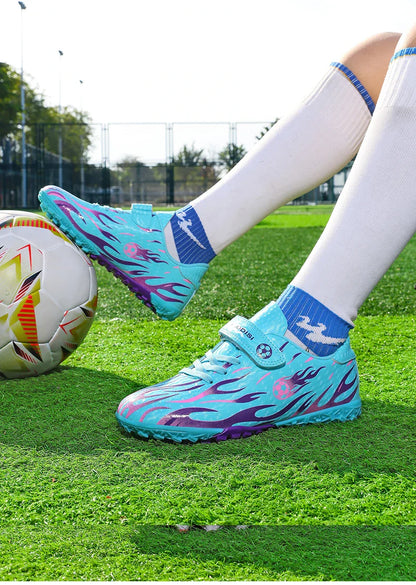 New Kids Soccer Cleats Youth Football Shoes TF Training Sneakers Boys Girls Non-Slip Breathable Lightweight Sport Boots 29-39