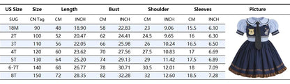 Judy Cosplay Costume Kids Carnival Party Dress Girls Tie Headdress Belt Socks Sets Police Role Play Movie Uniform Birthday Gift