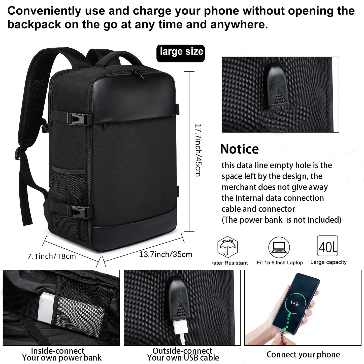 ryanair 40x20x25 and easyjet 45x36x20 Cabin Bag Travel Backpack unisex Laptop Backpack outdoor travel backpack Student.School
