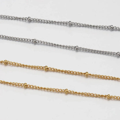 10pcs 5pcs Stainless Steel Bead Chain Necklace Chains for DIY Jewelry Making Findings 45cm+5cm Chain with Lobster Clasps No Fade
