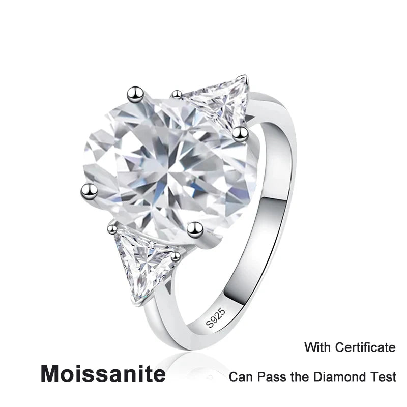 9cttw Moissanite Rings for Women Wedding Luxury Lab Diamond S925 Sterling Silver with 18k Gold Plated Ring Jewelry