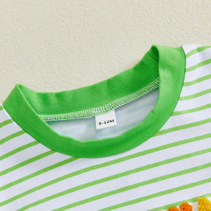 Summer St. Patrick's Day Kids Baby Boys Clothes Set Short Sleeve Letter Embroidery T-Shirt Shorts Outfits Clothes