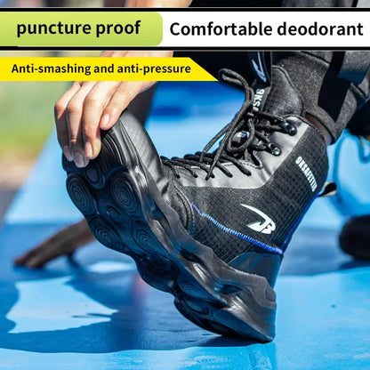 Safety Shoes Men Boots High Top Work Sneakers Steel Toe Cap Anti-smash Puncture-Proof work Boots Indestructible Shoes