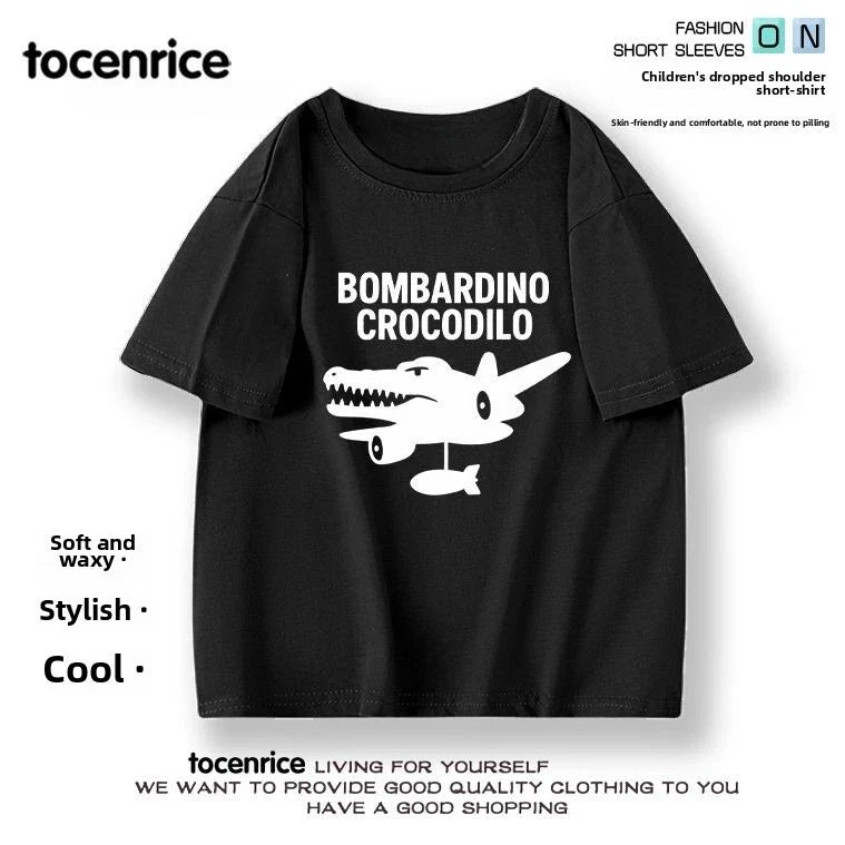 Children's Summer High Quality Cotton Short Sleeve Parent-Child Clothing Trend T-Shirt