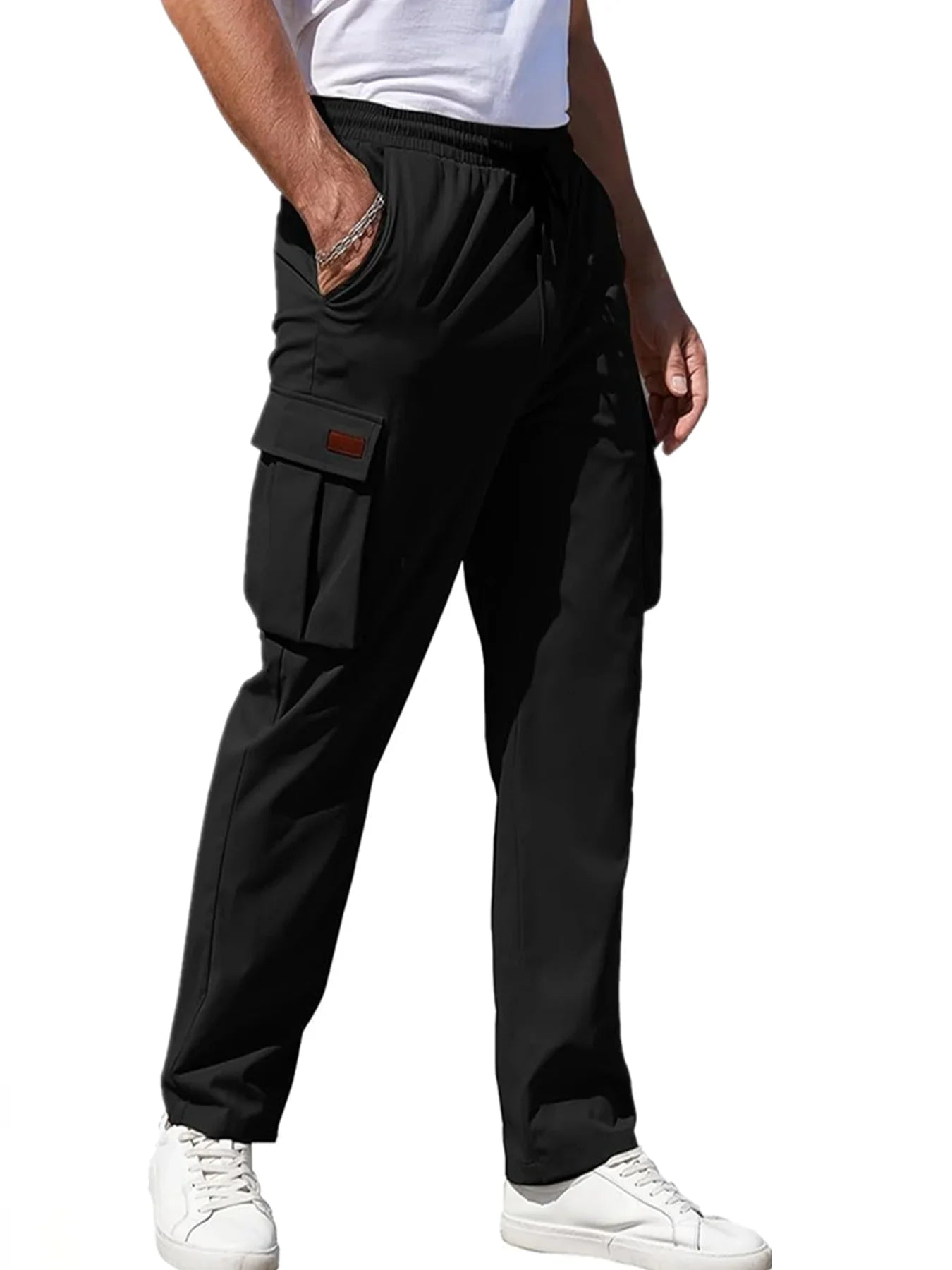 Also limited to men's multi pocket workwear pants, men's summer thin style new trendy American high street straight leg wide leg