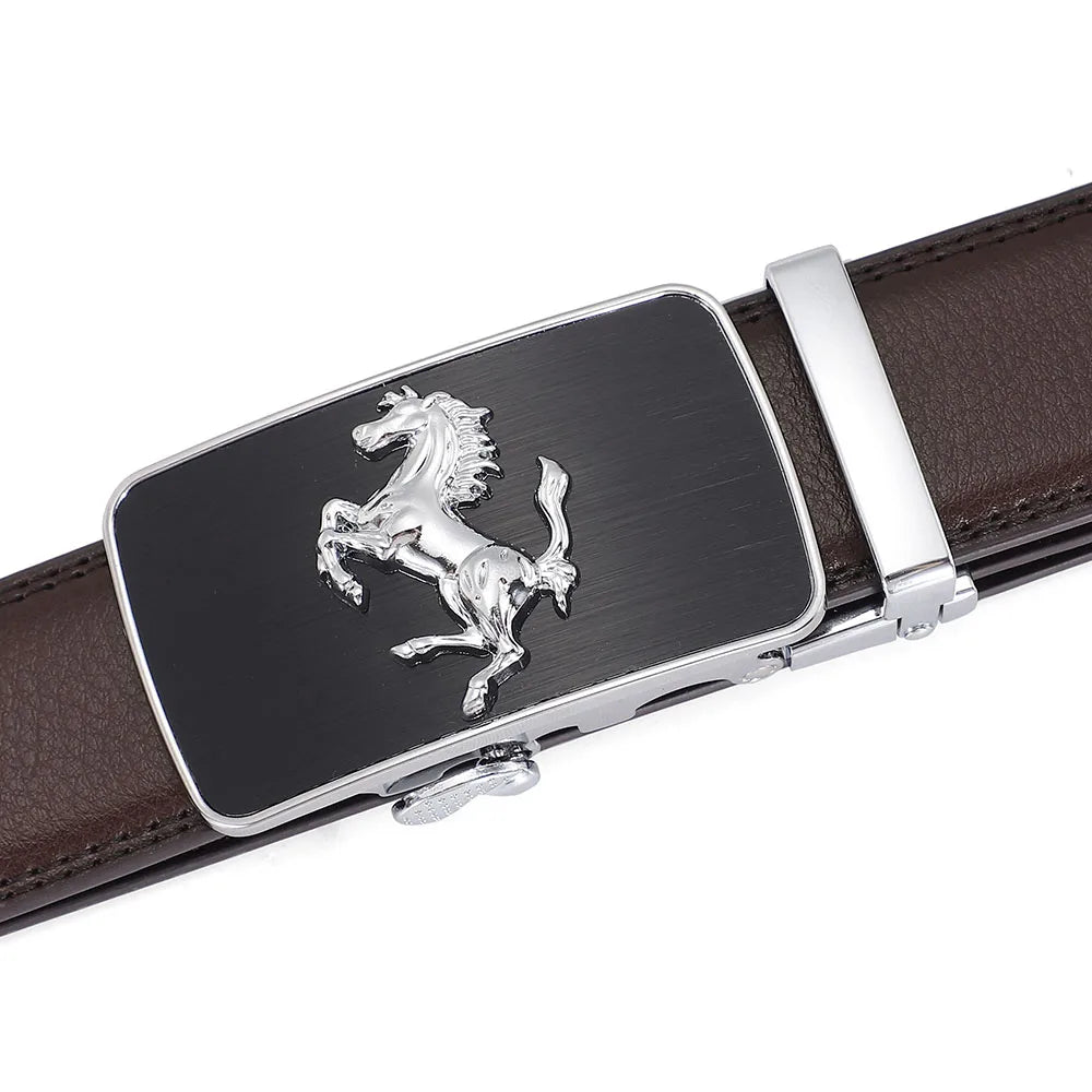 Automatic Buckle Men's Leather Belts Formal Eagle Horse Belt for Men Luxury Designer Brands Male Waist Strap Fashion Accessories