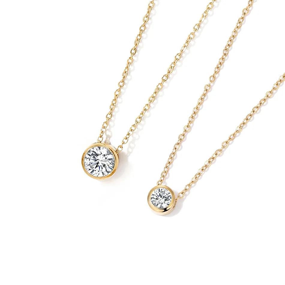 Stainless Steel Charm Crystal Necklace Pendant Birthstone Charms For Jewelry Making Women Earrings DIY Accessories