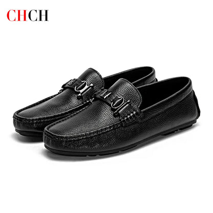 Men Cow Leather Dress Shoes Comfortable Casual Business Loafers