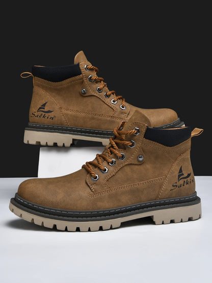Handmade Men Boots Ankle Winter Leather Shoes Autumn Outdoor Hiking Boots Sneakers Hombres Botas High Top Footwear Anti Slip