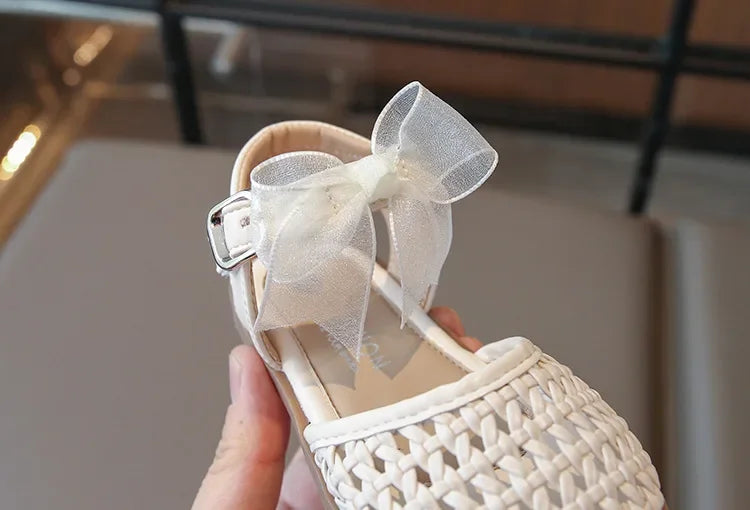 Kids Girls Shoes Children's Woven Sandals New Summer Popular Roman Shoes Children's Soft-soled Princess Shoes