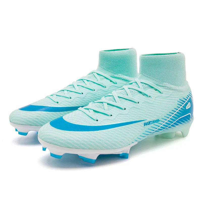 Kids Soccer Cleats for Boys and Girls Youth High-top Football Shoes Outdoor Athletic Turf Soccer Shoes