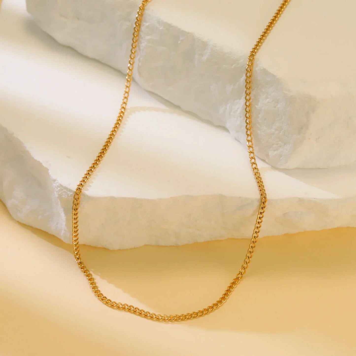 Stainless Steel Gold Color Chain Necklace Women Minimalist Cuban Paperclip Twisted Snake Chain Fashion Jewelry Wholesale