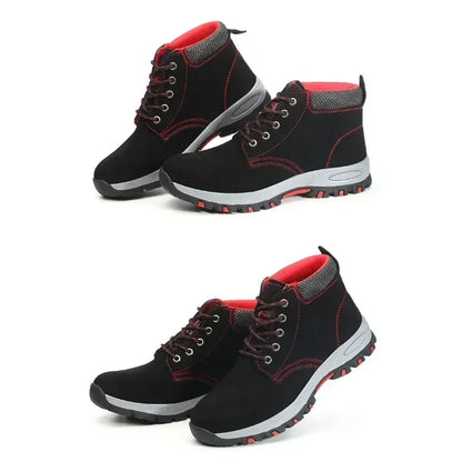 Men's Work Safety Boots High Top Anti-Smash Puncture Resistant Anti-Scald Welding Shoes Indestructible Comfortable Safety Shoes