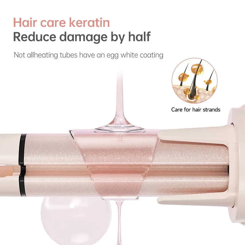 Automatic Hair Curler Negative Ion Ceramic Curling Iron - 40mm Large Wave Perm for Home Use, Lazy Person Electric Curling Wand