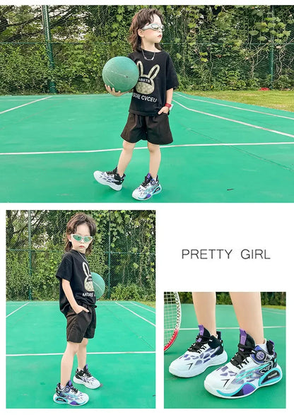 Kids Sneakers Breathable Mesh Sports Shoes for Children Boys Lightweight Basketball Shoes 2025 New Casual Sneakers Boys Trainers
