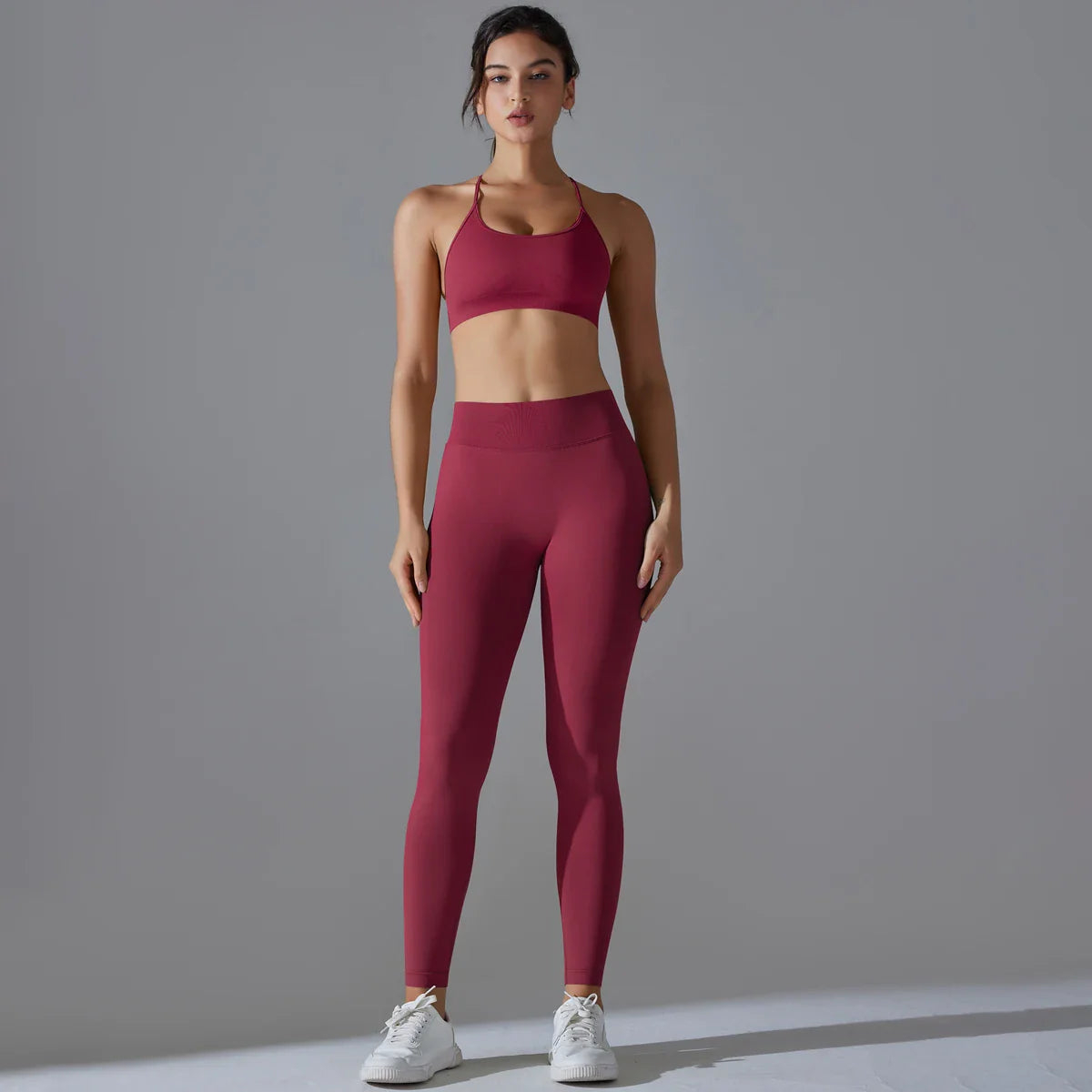 Ribbed Set Woman 2 Piece Seamless Yoga Set Gym Wear Push Up Sports Bra Leggings For Women Workout Outfit Sportswear Tracksuit