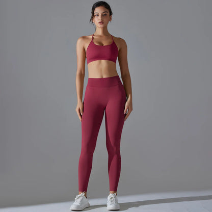 Ribbed Set Woman 2 Piece Seamless Yoga Set Gym Wear Push Up Sports Bra Leggings For Women Workout Outfit Sportswear Tracksuit