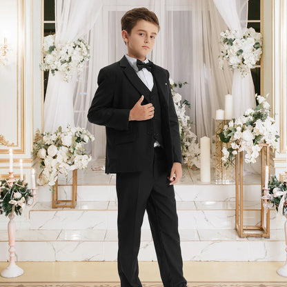 Suit for Kids Boys Easter Outfit Church Party Blazer Wedding Ceremony Flower Piano Performance Birthday Gift Clothes Set 3 PCS