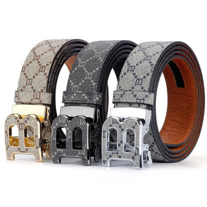 Men's Belt Luxury Brand Alloy Metal Buckle Designer Canvas Leather Belts men