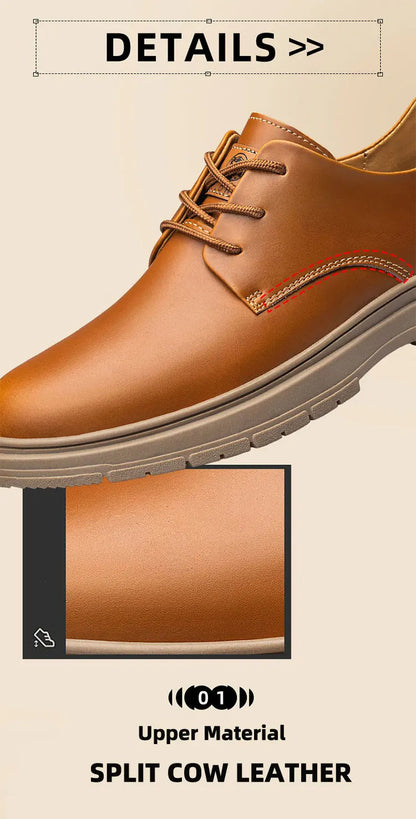 Handmade Men's Business Casual Shoes Comfortable Classic Lace-Up Work Shoes Fashionable Wedding Men's Footwear