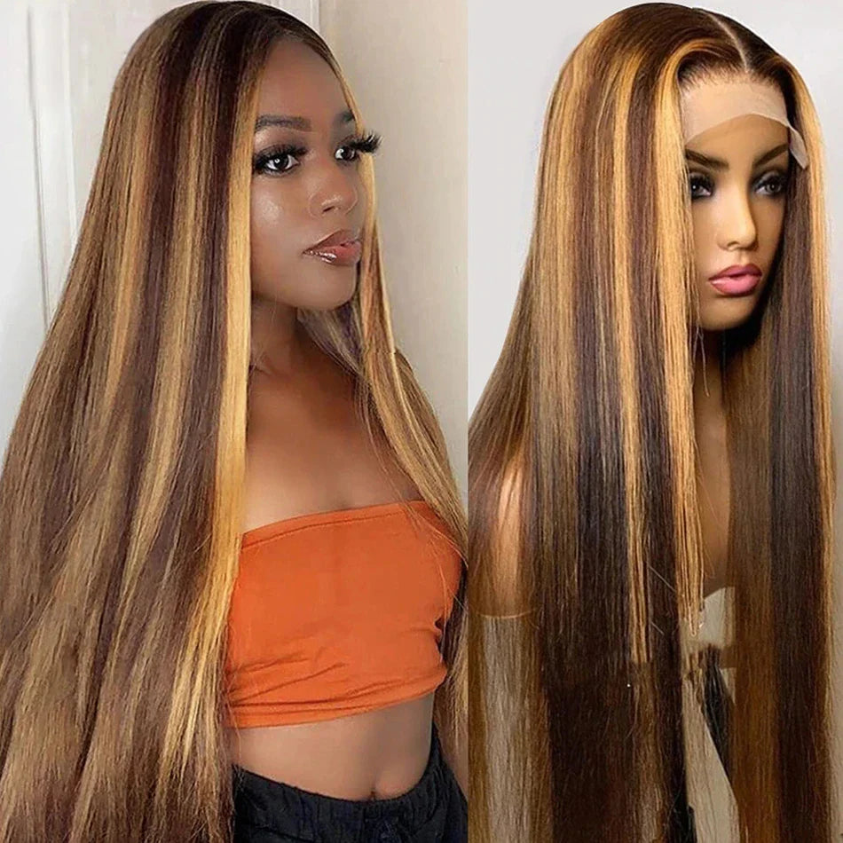straight hd lace frontal wig 13x6 highlight wig 13x4 lace frontal blonde wig bone straight human hair wigs Brazilian