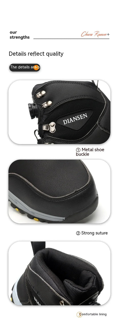 Puncture-Proof Protective Shoes Work Boots Tactical Boots Rotating Button Safety Shoes Men Work Sneakers Indestructible Shoes