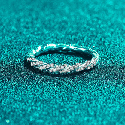 Full D Color Moissanite Wedding Band Ring 925 Sterling Silver Sparkling Eternity Band Engagement Bride Rings For Women