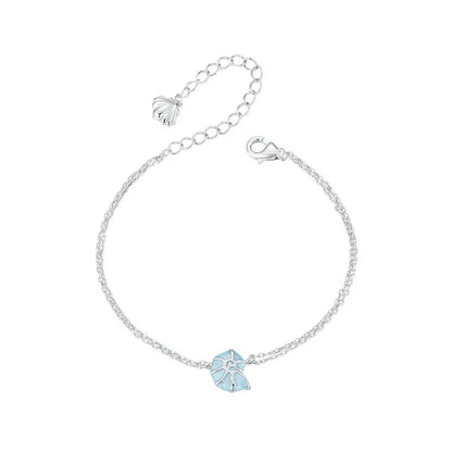 925 Sterling Silver Blue Seashell Link Chain Bracelets for Women Ocean Series Jewelry Gift BSB176