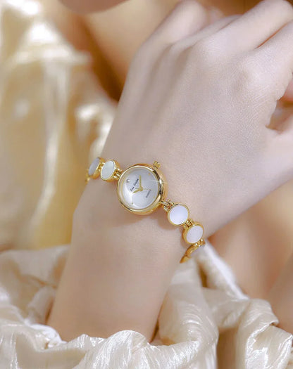 Luxury Ladies Watches Gold Small Dial Natural Shell Bracelet Clock Gifts For Women Lady Fashion Dress Quartz Wristwatch