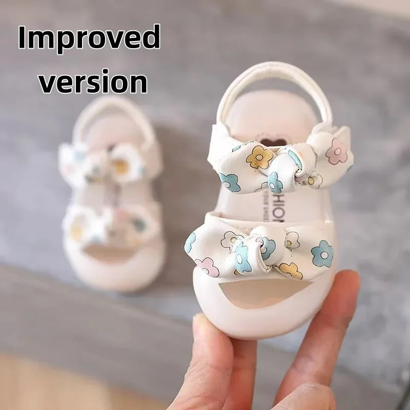 Summer Kids Sandals Cute Bow Baby Girl Shoes Soft Bottom First Walkers Princess Sandals