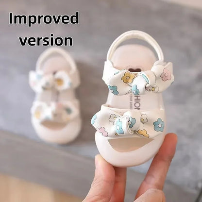 Summer Kids Sandals Cute Bow Baby Girl Shoes Soft Bottom First Walkers Princess Sandals