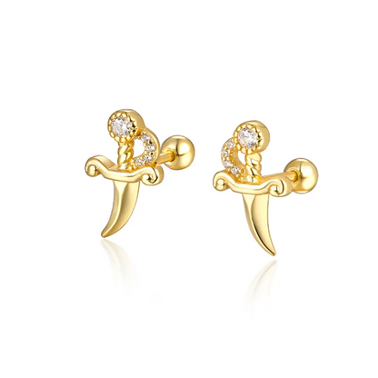925 Sterling Silver Fashion Love Butterfly Romantic Star Crown Screw Stud Earrings for Women Ear Bone Piercing Jewelry