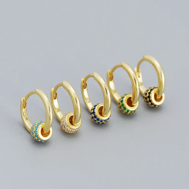 925 Sterling Silver Earring Zircon Sun Flower Ear Ring Geometric Style Water Drop Ear Bone Cute Temperament Woman Girl Ear Jewel