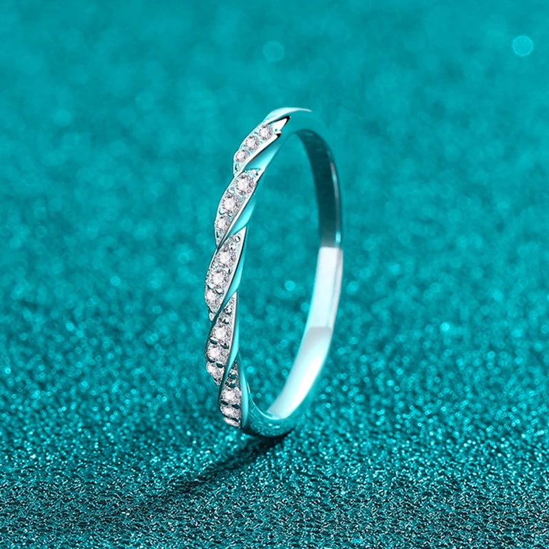All Moissanite Lab Diamond Ring for Women 925 Sterling Silver Rings with Gold Plated Wedding Bridal Proposal Promise Band