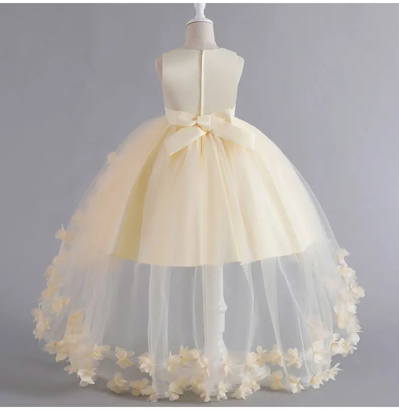 Kids for Girl's 3 to 12 years old Formal Evening Trailing Dress Sleeveless Princess Fluffy Cake Dinner Performance Dance