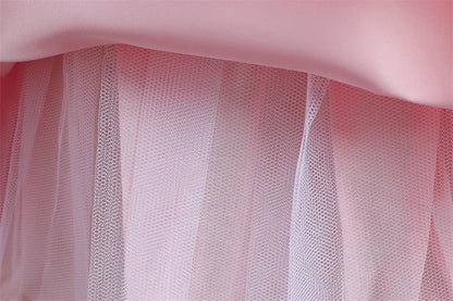 Vestido de Festa Infantil Rosa, Modelo Princesa com Saia Rodada em Tule, para Meninas de 3 a 12 Anos – Ideal para Aniversário, Natal e Cerimônias.