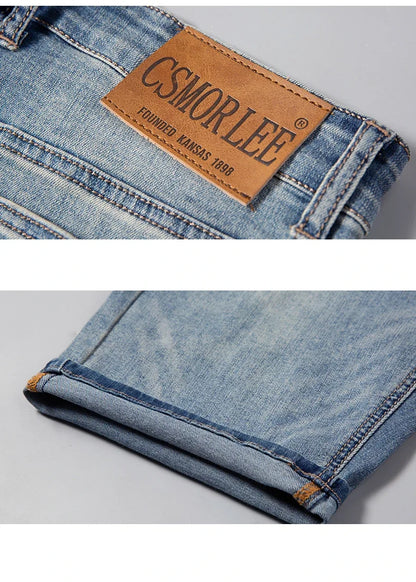 2025 New Summer Brand Stretch Thin Bermuda Masculina Cotton Denim Jeans Men Knee Length Soft Ropa Hombre Shorts
