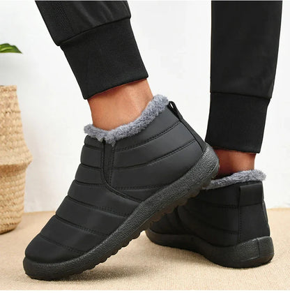 Men's Boots Slip On Winter Shoes For Men Ankle Boots Winter Booties For Men Fur Shoes Waterproof Snow Boots Warm Casual Botas