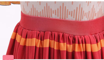 Children's dress summer 3-12 year old casual short sleeved girl's dress cotton print birthday party girl princess dress