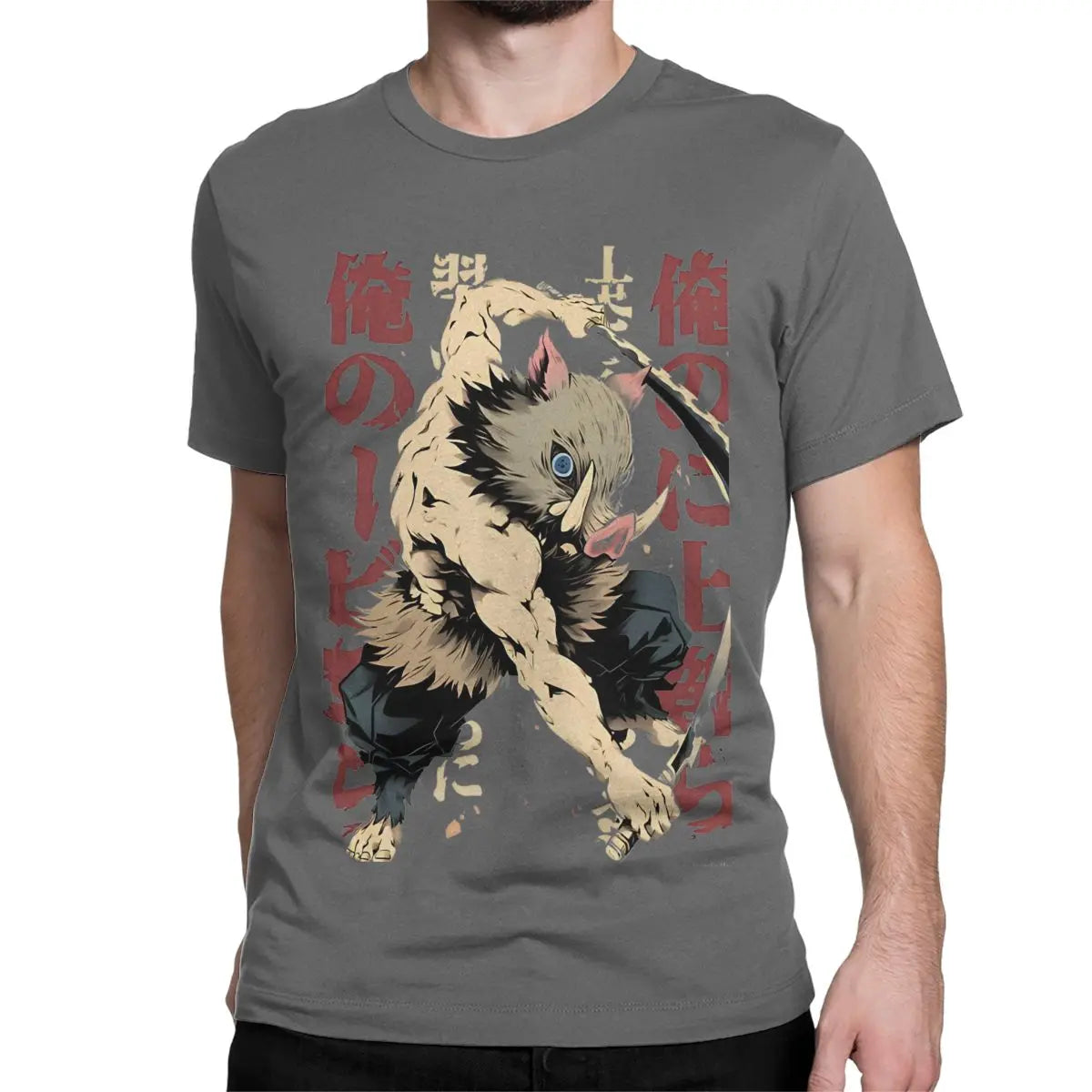 Inosuke Demon Slayers Men Women T Shirt Japanese Anime Nezuko Casual Tees Short Sleeve O Neck T-Shirts Pure Cotton 6XL Clothes