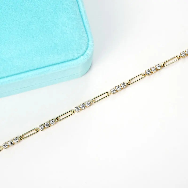 3MM Moissanite Bracelet For Women 925 Sterling Silver Adjustable Chain Bracelets Luxury Fashion Jewelry with Certified