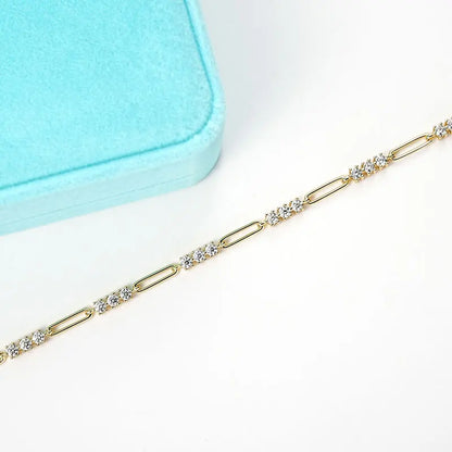 3MM Moissanite Bracelet For Women 925 Sterling Silver Adjustable Chain Bracelets Luxury Fashion Jewelry with Certified