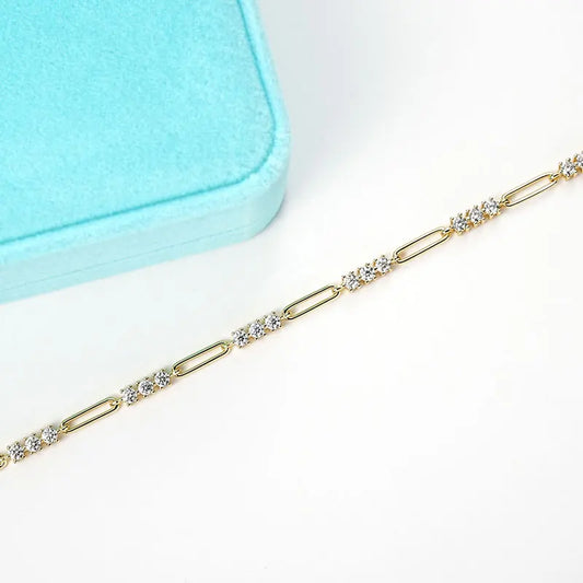 3MM Moissanite Bracelet For Women 925 Sterling Silver Adjustable Chain Bracelets Luxury Fashion Jewelry with Certified
