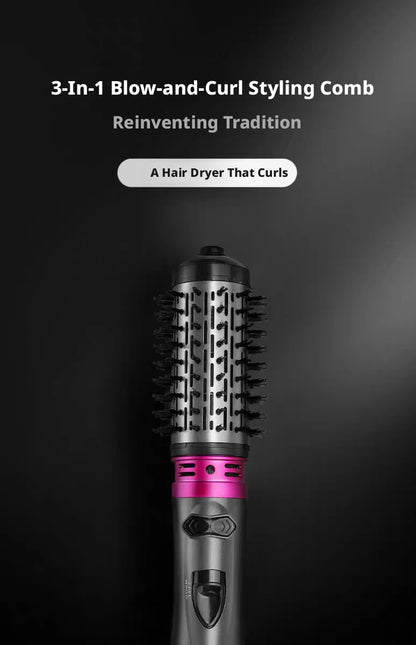 Electric Hot Air Brush 2-in-1 Curling Comb Constant Temperature Hair Dryer Wave & Straightening Tool
