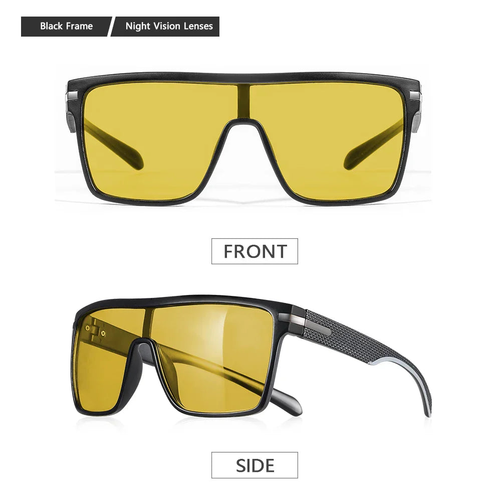 Fashion Photochromic Polarized Sunglasses Men Women Oversized Sun Glasses Male Night Vision Driving Goggles UV400