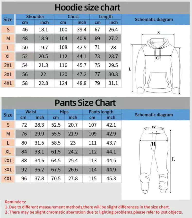 Men's and Women's Summer Fashion Street Casual Loose T-Shirt, Hoodie, Shorts and Sweatpants