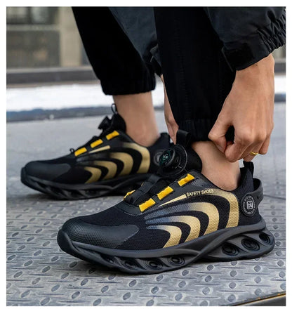 New Safetys Shoe Rotating Button Work Shoes Men Anti-smash Anti-puncture Shoes Fashion Men Sport Shoes Security Protective Boots